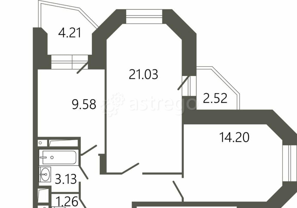 2-комн. квартира, 68.35 м2, 9/17 эт. Подольск - изображение 1