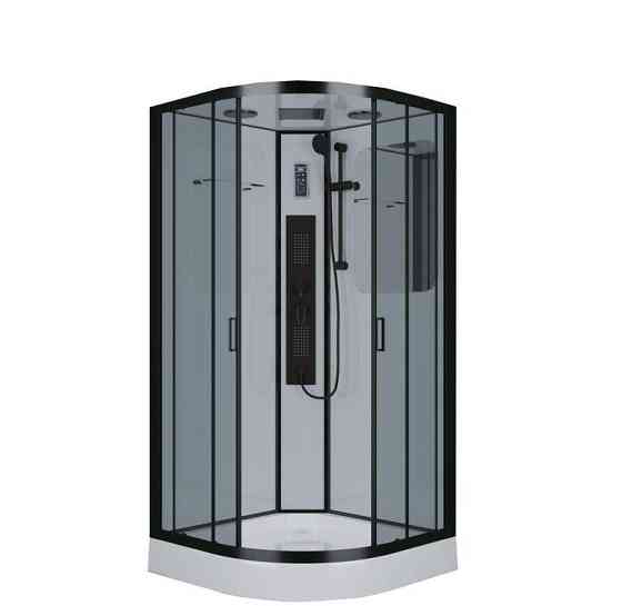 Душевая кабина NG- 6902-01G BLACK 1000х1000х2100 низкий поддон16см стекло ТОНИРОВАННОЕ 4 места Niaga Москва