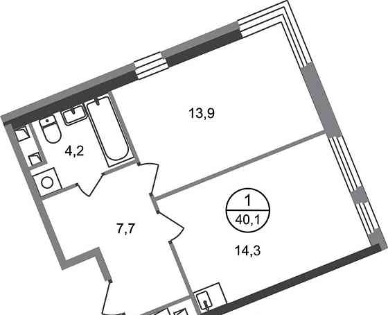 1-комн. квартира, 40 м2, 14/17 эт. Москва