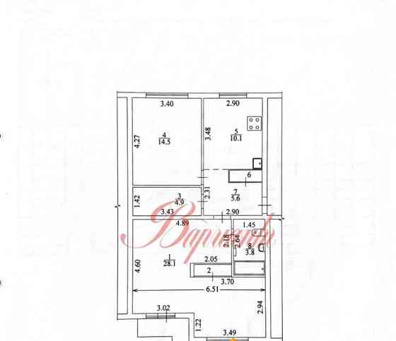 3-комн. квартира, 69 м2, 8/9 эт. Северодвинск
