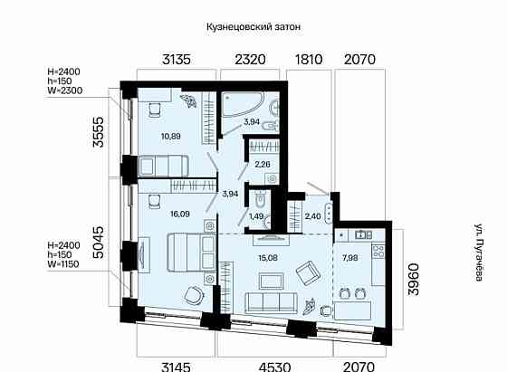 3-комн. квартира, 64.07 м2, 18/31 эт. Уфа