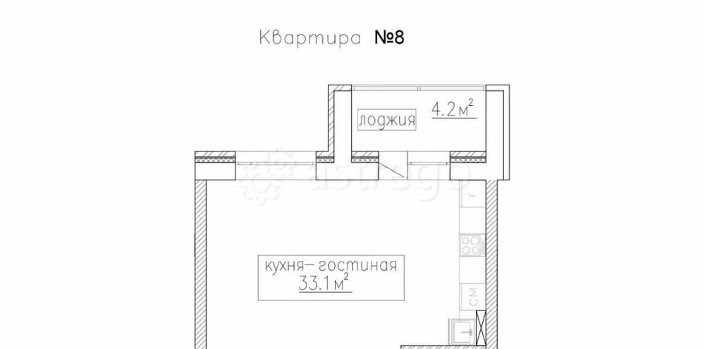 Студия, 36.2 м2, 4/4 эт. Старый Оскол - изображение 5