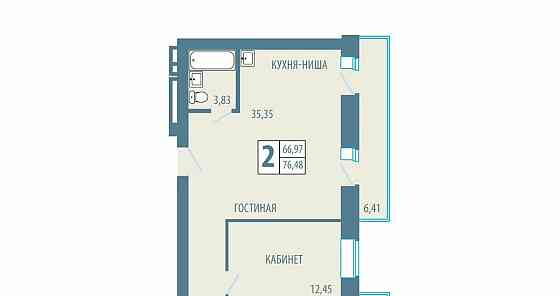 2-комн. квартира, 76.48 м2, 2/5 эт. Железногорск