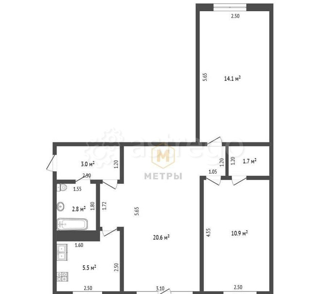3-комн. квартира, 60 м2, 5/5 эт. Шебекино - изображение 4