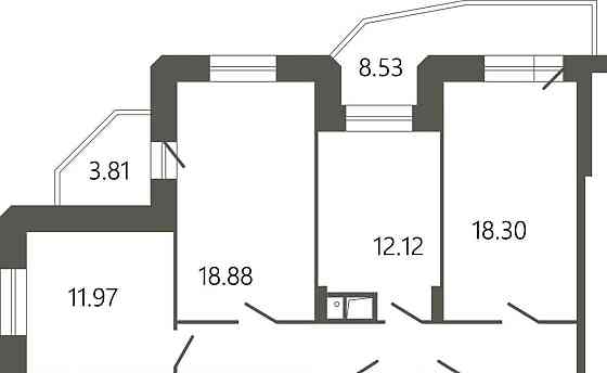 3-комн. квартира, 89.73 м2, 13/17 эт. Подольск