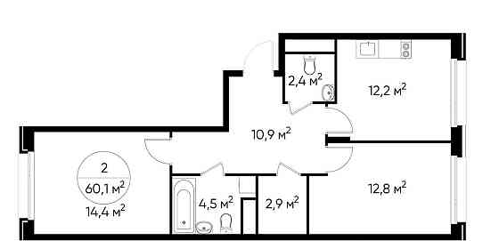 2-комн. квартира, 60 м2, 7/17 эт. Москва