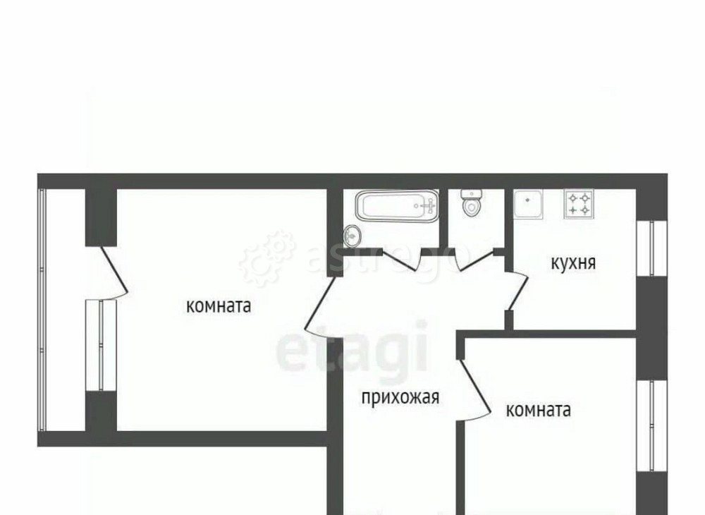 2-комн. квартира, 50 м2, 2/9 эт. Канск - изображение 1