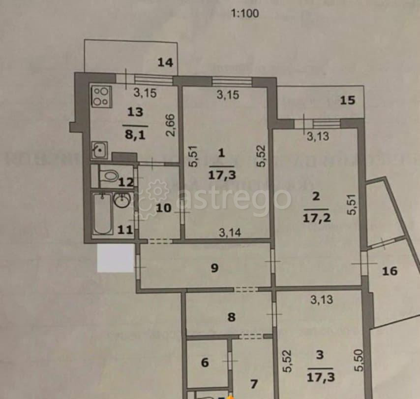 4-комн. квартира, 96.9 м2, 2/10 эт. Белгород - изображение 7