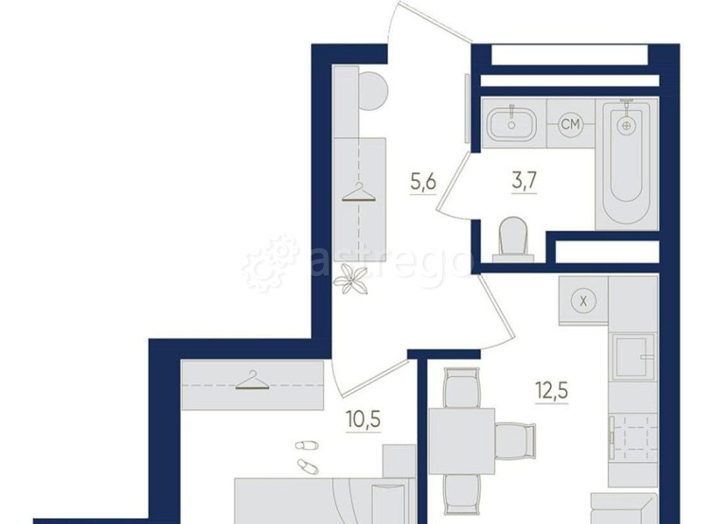1-комн. квартира, 33.2 м2, 9/22 эт. Уфа - изображение 1