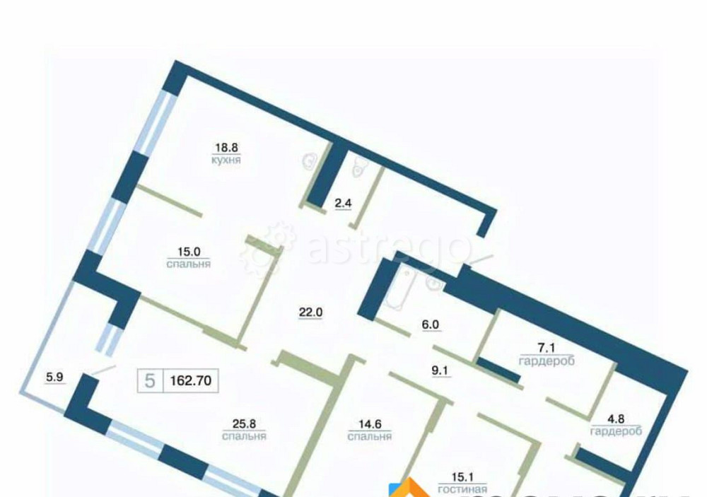 5-комн. квартира, 162.7 м2, 21/24 эт. Красноярск - изображение 6