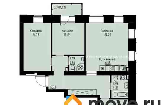 4-комн. квартира, 87.2 м2, 3/8 эт. Красноярск