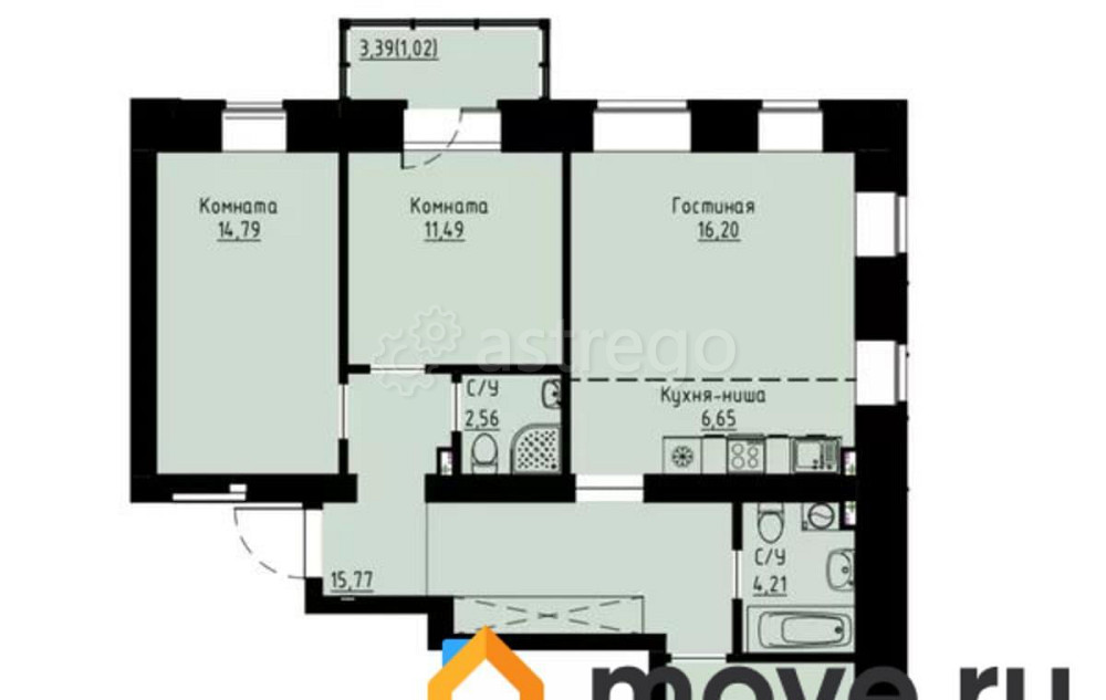 4-комн. квартира, 87.2 м2, 3/8 эт. Красноярск - изображение 1