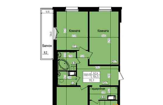 3-комн. квартира, 110.7 м2, 12/23 эт. Санкт-Петербург