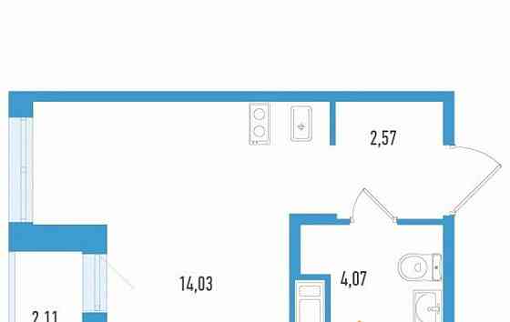 Студия, 21.73 м2, 3/12 эт. Санкт-Петербург