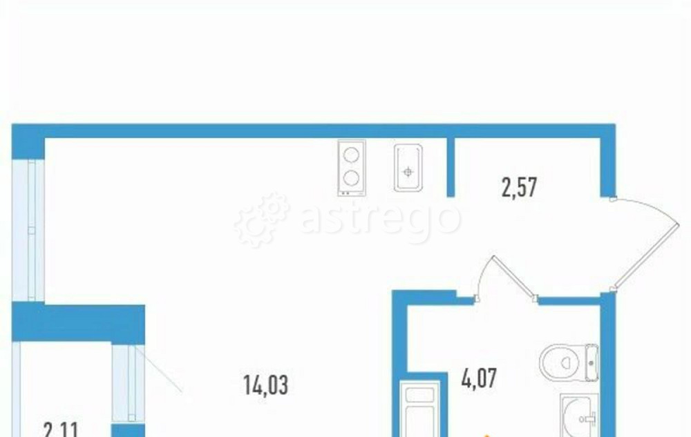 Студия, 21.73 м2, 3/12 эт. Санкт-Петербург - изображение 2