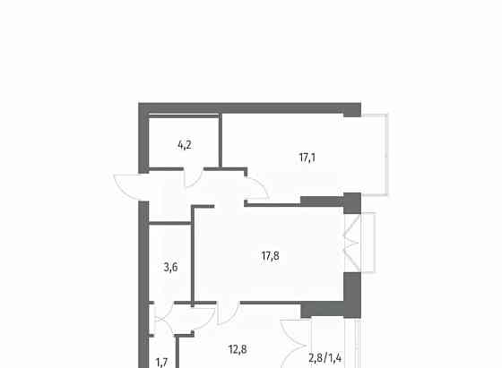 2-комн. квартира, 69.1 м2, 13/13 эт. Санкт-Петербург