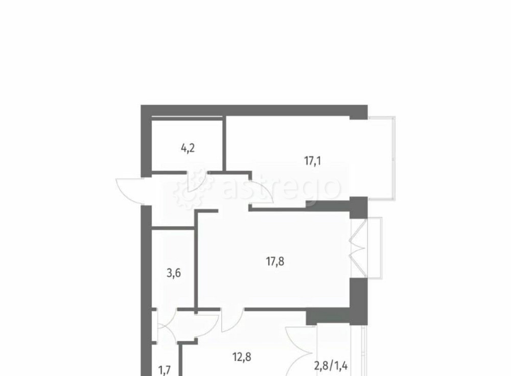 2-комн. квартира, 69.1 м2, 13/13 эт. Санкт-Петербург - изображение 1