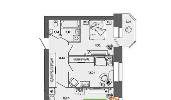 2-комн. квартира, 56.5 м2, 8/8 эт. Северодвинск