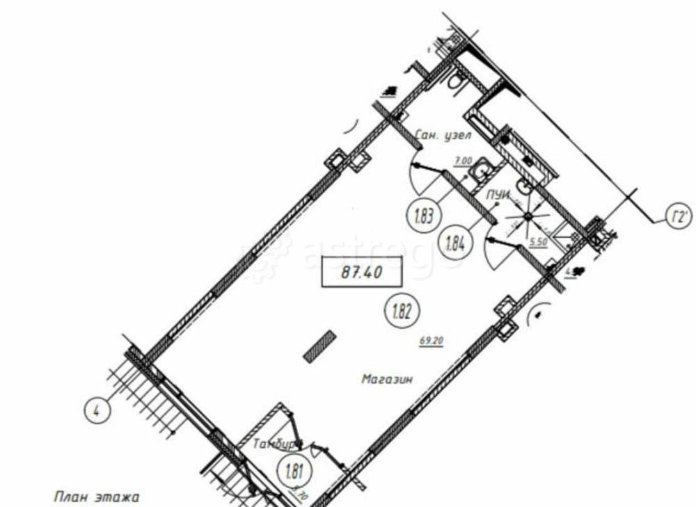 Свободного назначения, 87.4 м2 Санкт-Петербург - изображение 1