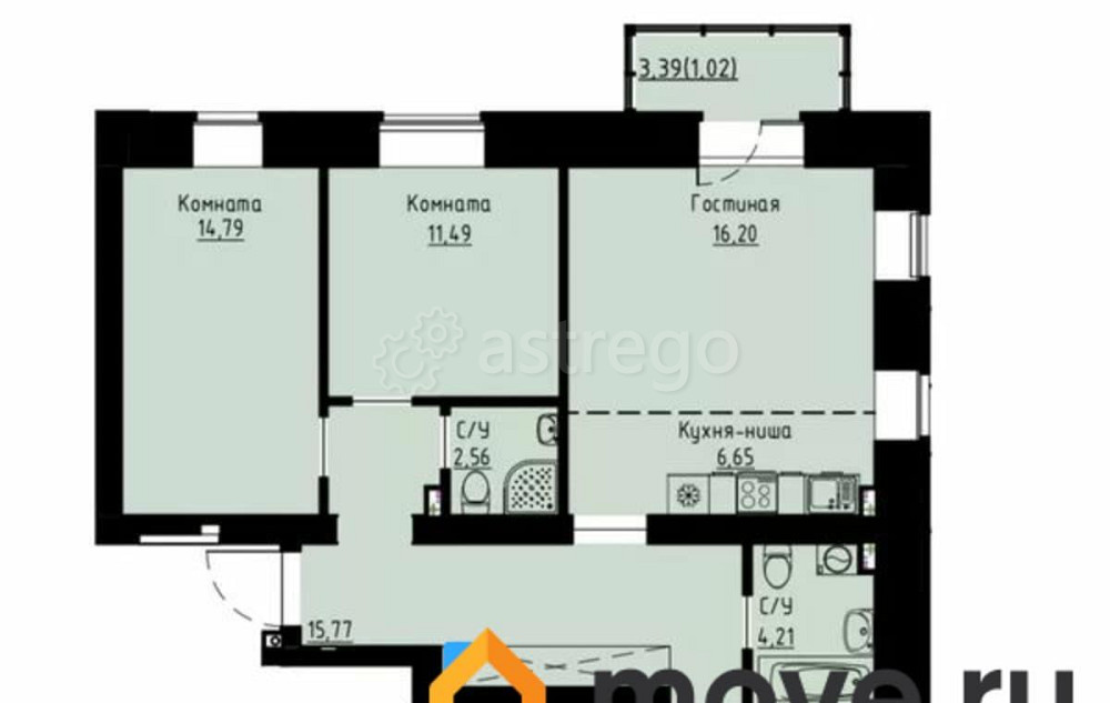 4-комн. квартира, 87.3 м2, 6/8 эт. Красноярск - изображение 1