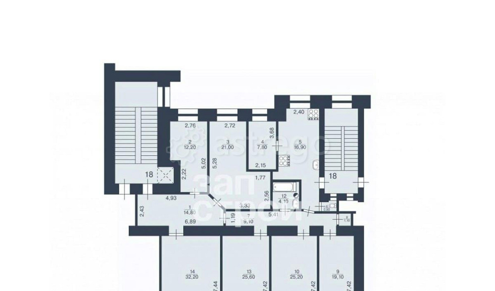 6-комн. квартира, 189.9 м2, 2/6 эт. Санкт-Петербург - изображение 3