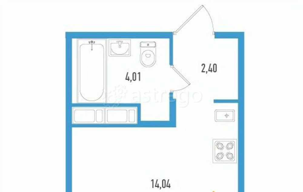 Студия, 21.76 м2, 3/12 эт. Санкт-Петербург - изображение 2
