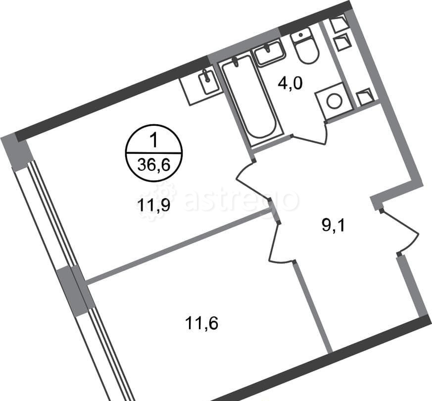 1-комн. квартира, 36 м2, 5/17 эт. Москва - изображение 1
