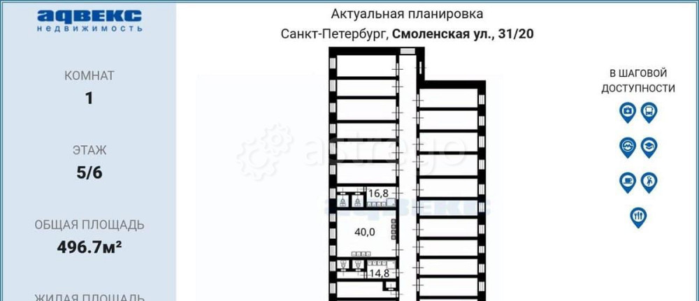 Комната, 14 м2, 5/6 эт. Санкт-Петербург - изображение 5