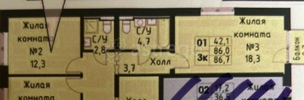 4-комн. квартира, 85 м2, 14/16 эт. Москва - изображение 2