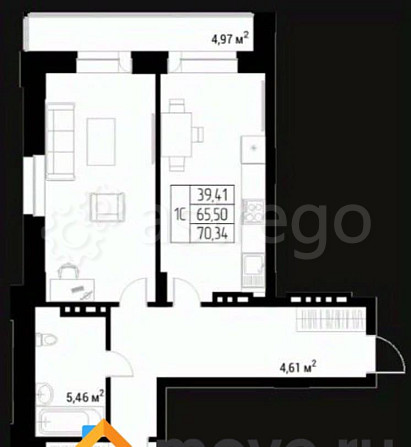 Студия, 70.34 м2, 6/9 эт. Горно-Алтайск - изображение 1