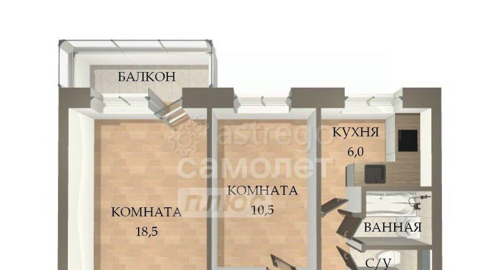 2-комн. квартира, 44.9 м2, 5/5 эт. Балашиха - изображение 4