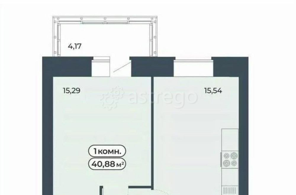 1-комн. квартира, 40.88 м2, 3/9 эт. Красноярск - изображение 1