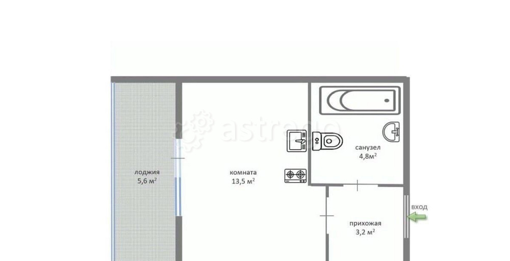 Студия, 21.5 м2, 4/8 эт. Санкт-Петербург - изображение 2