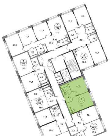 1-комн. квартира, 37 м2, 7/17 эт. Москва