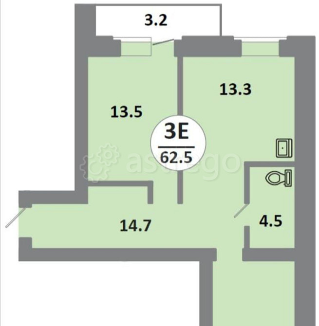 3-комн. квартира, 63.2 м2, 2/14 эт. Красноярск - изображение 1