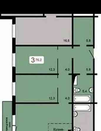 2-комн. квартира, 74.3 м2, 9/16 эт. Красноярск