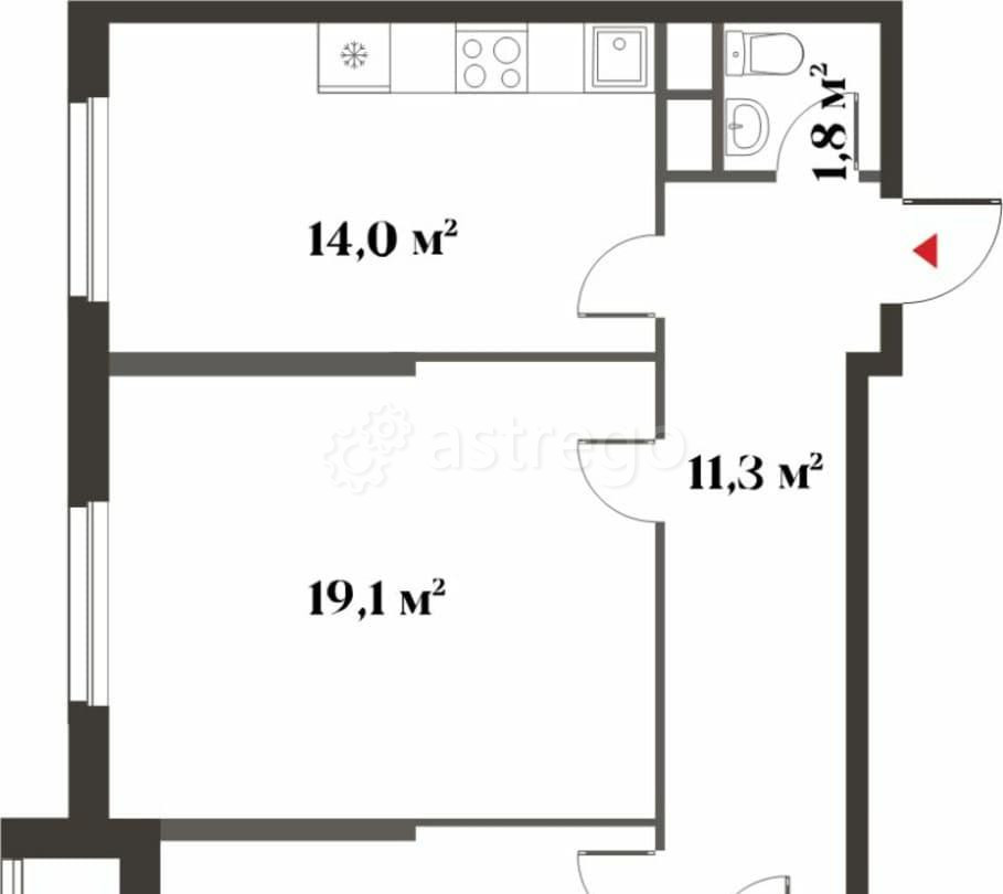 2-комн. квартира, 63.2 м2, 3/6 эт. Красногорск - изображение 1