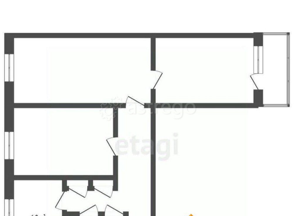 3-комн. квартира, 56.7 м2, 8/9 эт. Архангельск - изображение 4