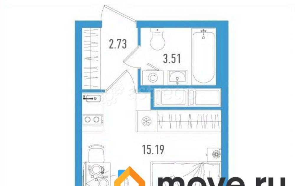 Студия, 22.54 м2, 12/25 эт. Санкт-Петербург - изображение 4