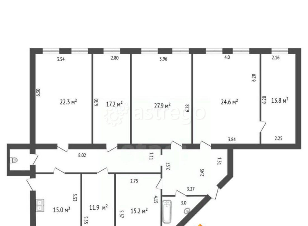 6-комн. квартира, 168.9 м2, 4/5 эт. Санкт-Петербург - изображение 1