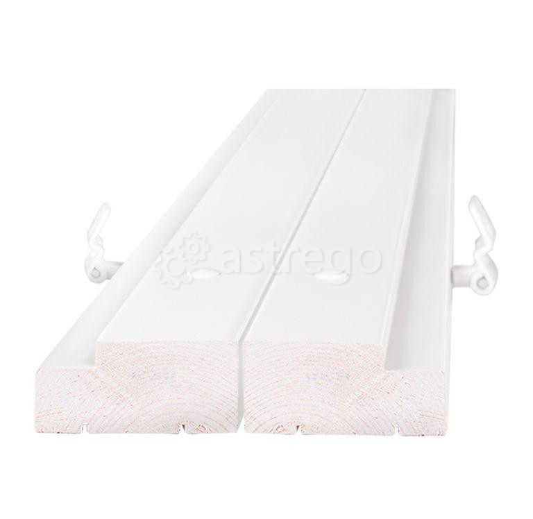 Дверная коробка стоевые 4 петли М21 краш белая с притвором для двустворчатой двери Красноярск - изображение 1