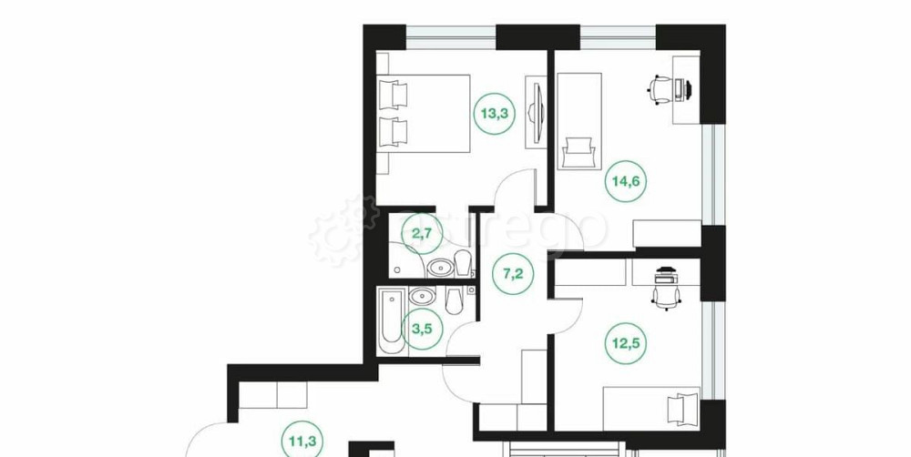 4-комн. квартира, 91.6 м2, 14/25 эт. Уфа - изображение 7