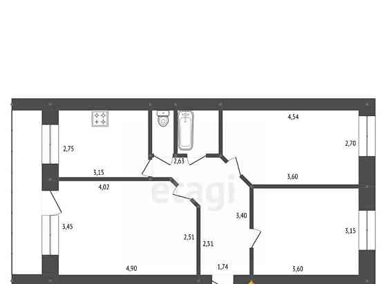 3-комн. квартира, 59.6 м2, 4/5 эт. Белогорск