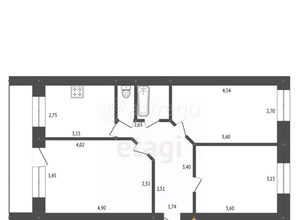 3-комн. квартира, 59.6 м2, 4/5 эт. Белогорск - изображение 2