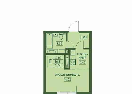 Студия, 27.55 м2, 14/23 эт. Красноярск