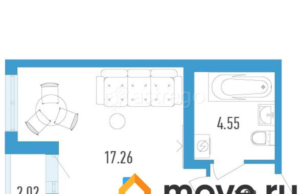 Студия, 25.9 м2, 2/12 эт. Санкт-Петербург - изображение 1
