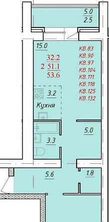 2-комн. квартира, 53.6 м2, 9/9 эт. Новоалтайск