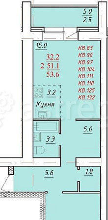 2-комн. квартира, 53.6 м2, 9/9 эт. Новоалтайск - изображение 2