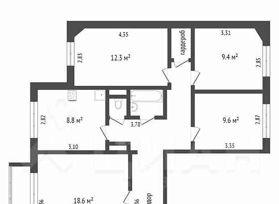 3-комн. квартира, 69.8 м2, 2/10 эт. Красноярск