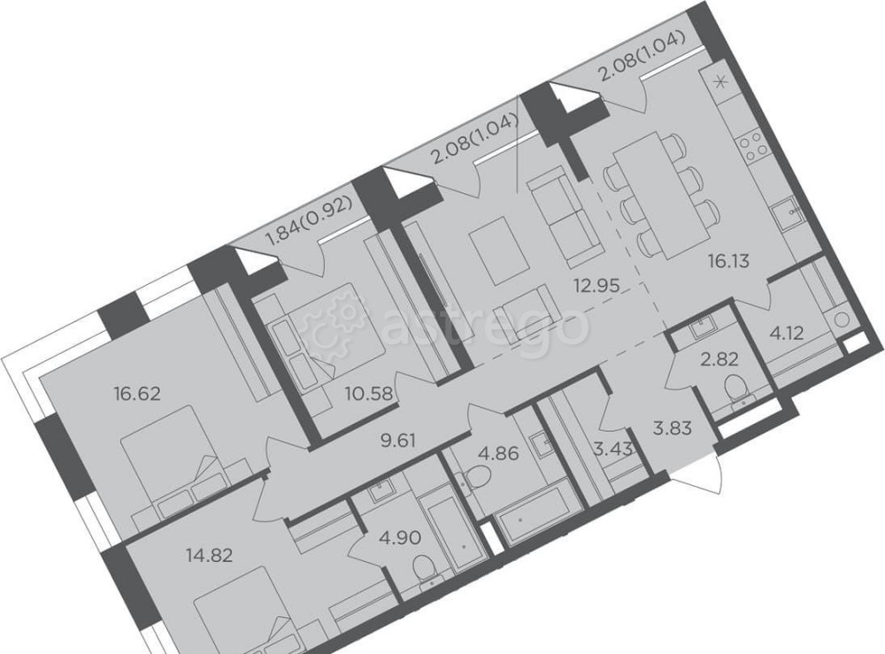 4-комн. квартира, 107.8 м2, 12/16 эт. Москва - изображение 1